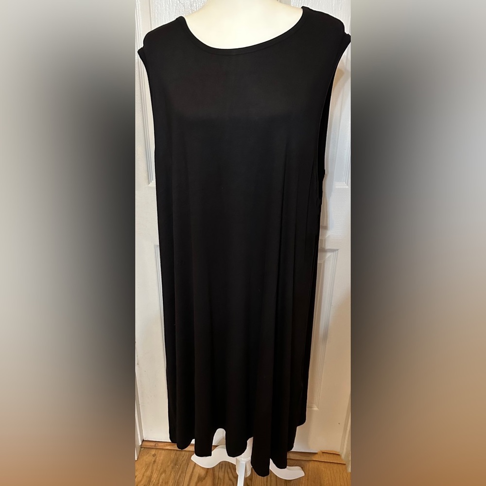 Philosophy Dress black round  neck rayon pullover sleeveless maxi size 3X